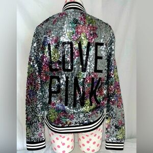 Victoria's Secret VS Pink Limited Edition 2013 Bling Sequin Varsity Jacket S NWT